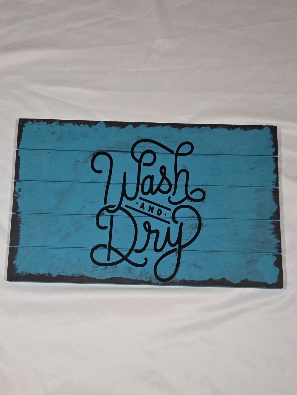 Blue And Black Farmhouse Distressed Laundry Sign 18x11